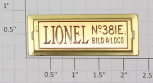 Lionel 381E-2 Bild-A-Lok Nr. 381E Messing Typenschild (1) - Bild 1 von 1