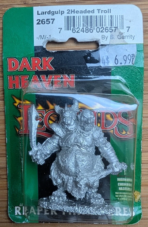 Reaper Miniatures Lardgulp 2 Headed Troll  #2657 Dark Heaven Legends (metal) - Image 1 of 1