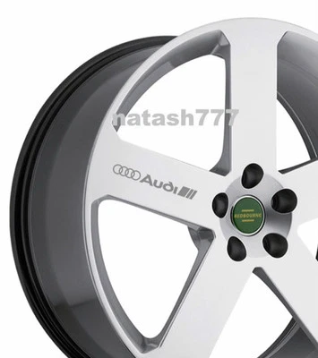 4 - AUDI Decal Sticker Racing Sport  S- Line Wheels Rims emblem logo SILVER - Image 1 of 2