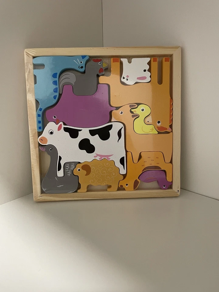 BRAND NEW 3D Wooden Farm Animals Puzzle - Image 1 of 1