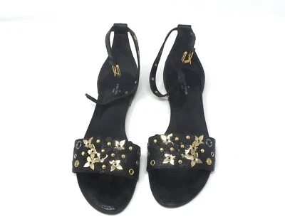 SANDÁLIAS AUTÊNTICAS LOUIS VUITTON TROPICAL BLOOM SAPATOS - TAMANHO 39 PRETO NOVO NA CAIXA - EDIÇÃO LIMITADA - Imagem 1 de 4
