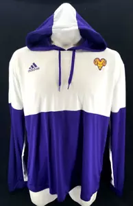New WCU West Chester Golden Rams Adidas LS Hooded Pullover Shirt Purple Mens 2XL - Picture 1 of 8