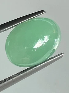 Natural Untreated Certified Green Burma Jade Cabochon 7.38 ct 16 x 10 mm - Picture 1 of 11