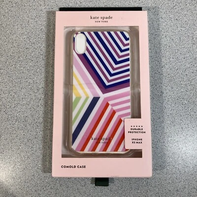 Kate Spade iPhone XS MAX Estuche Consola Arco Iris Colorido Mujer Cámara Rayas Resina Foto 1 de 4
