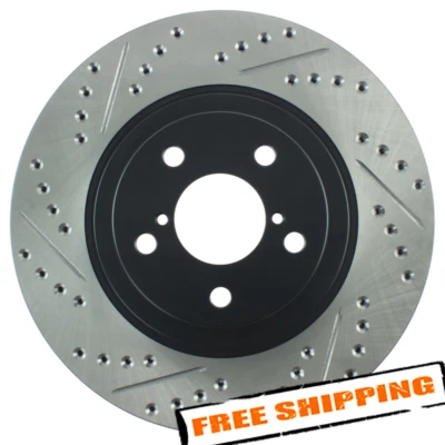 Rotor de freno deportivo StopTech perforado y ranurado 1 pieza delantero para 13-14 WRX STI Foto 1 de 4