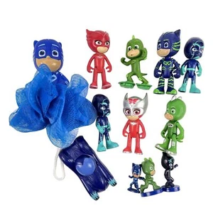 PJ Mask Just Play Action Figures Characters Toy Lot w Car & Bath Toy - Picture 1 of 9