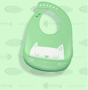 Silicone Baby Bibs Cute Dishwasher safe Comfortable Feeding Food Catcher Plastic
