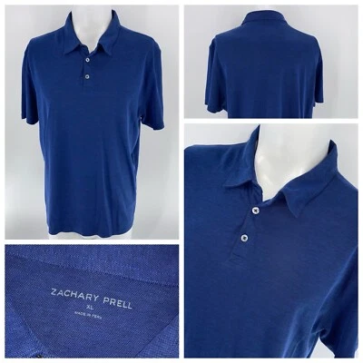 Camisa Polo Zachary Prell XL Hombres Azul Pima Algodón Poli Perú Usada 1x YGI P4-89 Foto 1 de 4