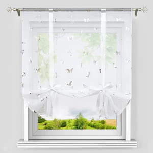 Raffrollo Voile Kleinfenster Raffgardine Tunnelzug Modern Küche Scheibengardine - Bild 1 von 32
