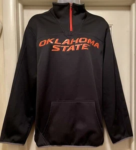 Sports Unisex Sweatshirt Black Oklahoma State University Orange Print Hand Pouch - Picture 1 of 10