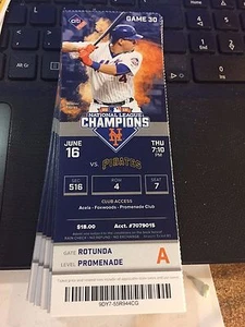 2016 NEW YORK METS VS PIRATEN TICKET STUB 16.06. ANDREW MCCUTCHEN HR #161 - Bild 1 von 1