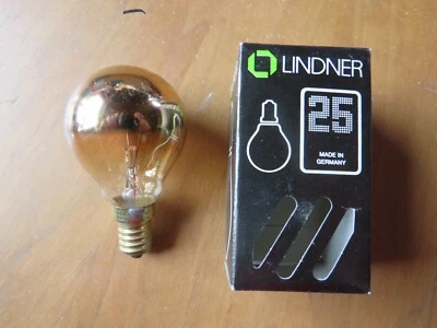 LINDNER TROPFEN DECOR P GOLD INNEN & AUßEN KOPFSPIEGEL E14 25W KUPPENVERSPIEGELT - Bild 1 von 4