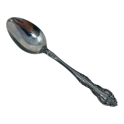 Reed & Barton Rebacraft  L'AMOUR  Stainless Serving Spoon Rose Reticulated - Image 1 of 4