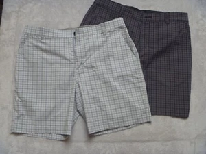 Nike Shorts Mens Size 36 Lot of 2 Grey Plaid Dri Fit Sport Performance Golf - Picture 1 of 13