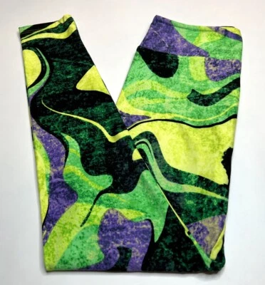 NUEVO Legging LuLaRoe OS Tie Dye NEGRO PÚRPURA MÁRMOL Remolino Negrita ST PADDY TROPICAL Foto 1 de 4