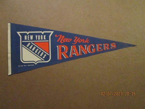 NHL New York Rangers Vintage 1970 NHL Services Team Logo Hockey Pennant #2 Cover