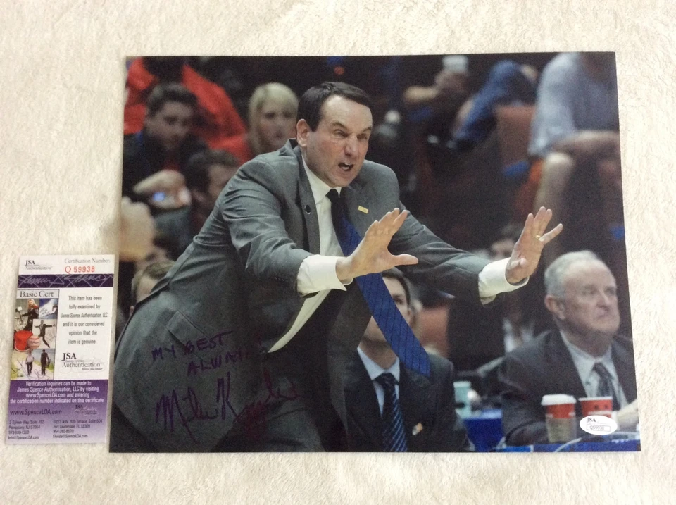 MIKE KRZYZEWSKI SIGNED 11X14 DUKE BLUE DEVILS TEAM USA BASKETBALL JSA COA AUTO  - Image 1 of 1