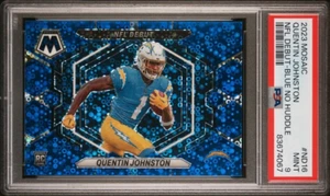 2023 Panini Mosaic NFL Rookie Quentin Johnston Blue No Huddle 69/75 PSA 9 - Picture 1 of 2