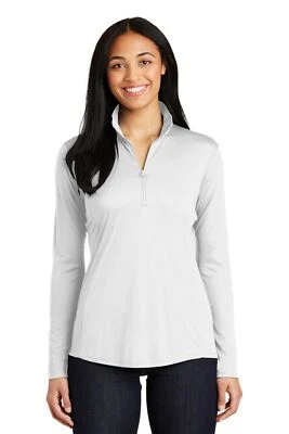 Pullover Sport-Tek para mujer 1/4 cremallera manga larga ligero cuello cadete LST357 Foto 1 de 3