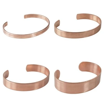 Brazalete de cobre puro crudo en blanco 1/4" 3/8" 1/2" 3/4" de ancho ~ 7" de largo más largo Foto 1 de 4