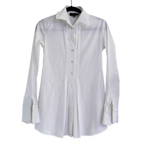 Camicia donna Jennifer Tattanelli bianca plissettata manica lunga con bottoni taglia 40 S - Foto 1 di 9