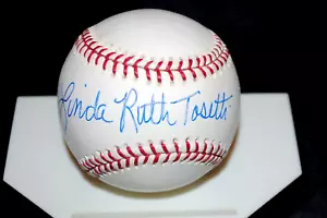 BABE RUTH PHOTO SIGNED BY GRANDAUGHTER LINDA RUTH TOSETTI & BALL SIGNED PSA/DNA! - Picture 1 of 11