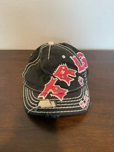 True Religion Distressed Cap Hat Short Bill Rhinestones - Picture 1 of 8