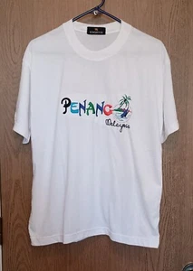 Penang Malaysia White T-shirt With Embroidered Design Kingston Brand No Size Tag - Picture 1 of 3