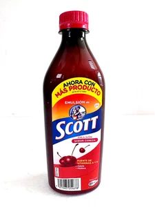 Emulsion SCOTT Cereza / SCOTT Emulsion Cherry Flav Vitamins A&D 400ml /13.52oz - Picture 1 of 4
