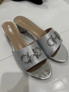 Ciara London Sandalen silber mit Absatz 1,75" mit Steinen Gr. 41 (US 10) - Bild 1 von 6