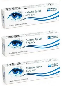 3 x Carbomer Liquid Eye Gel 0.2% 10g - Dry Sore Eye - Picture 1 of 12