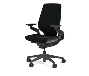 Nueva Silla Gestos Steelcase Soporte Lumbar Ajustable Carcasa Marco Negro Regaliz - Imagen 1 de 12