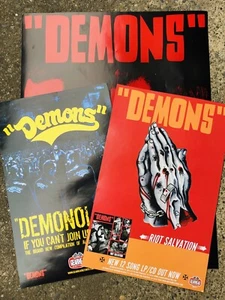 Lot Of 3 Demons Promotional Posters Gearhead Records Swedish Garage Punk Hives - Picture 1 of 6