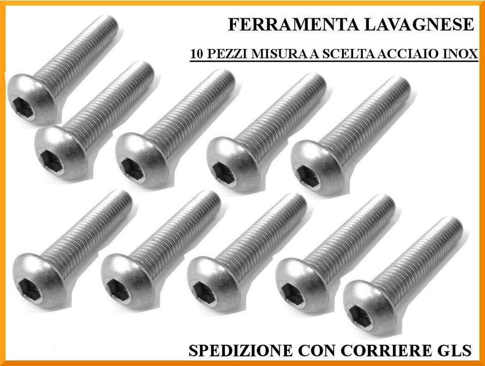 Viti a brugola testa cilindrica bombata esagono incassato inox aisi 304 iso 7380 - Immagine 1 di 1