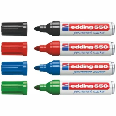 EDDING Permanentmarker 550 schwarz rot blau grün 3-4mm [wählbar] - Bild 1 von 3