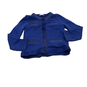 Crewcuts Girls’ Navy Blue Cardigan with Sparkly Trim, Size 4/5 - Picture 1 of 5