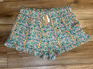 Pantalones cortos para mujer Roller Rabbit verde azulado con múltiples volantes forrados - Imagen 1 de 8