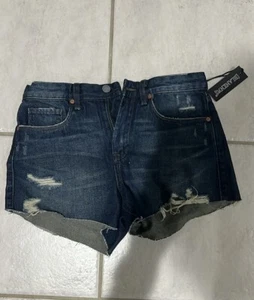 BLANKNYC Denim Jean Shorts Cutoff Distressed 27 Vintage High Rise The Barrow NWT - Picture 1 of 4