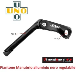 0391 - Piega/Piantone Manubrio Uno Alluminio Nero Reg. per bici 20-24-26 Cruiser - Foto 1 di 1