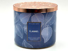 NEW BATH & BODY WORKS FLANNEL LARGE 3-WICK SCENTED 14.5 OZ FILLED CANDLE
