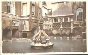 BAD, DAS KÖNIGSBAD, RÖMISCHE BÄDER, Somerset - Vintage POSTKARTE - Bild 1 von 2