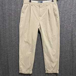 Vintage Polo Ralph Lauren Pants Mens 34x30 Khaki Hammond Pleated Front Chino - Picture 1 of 10