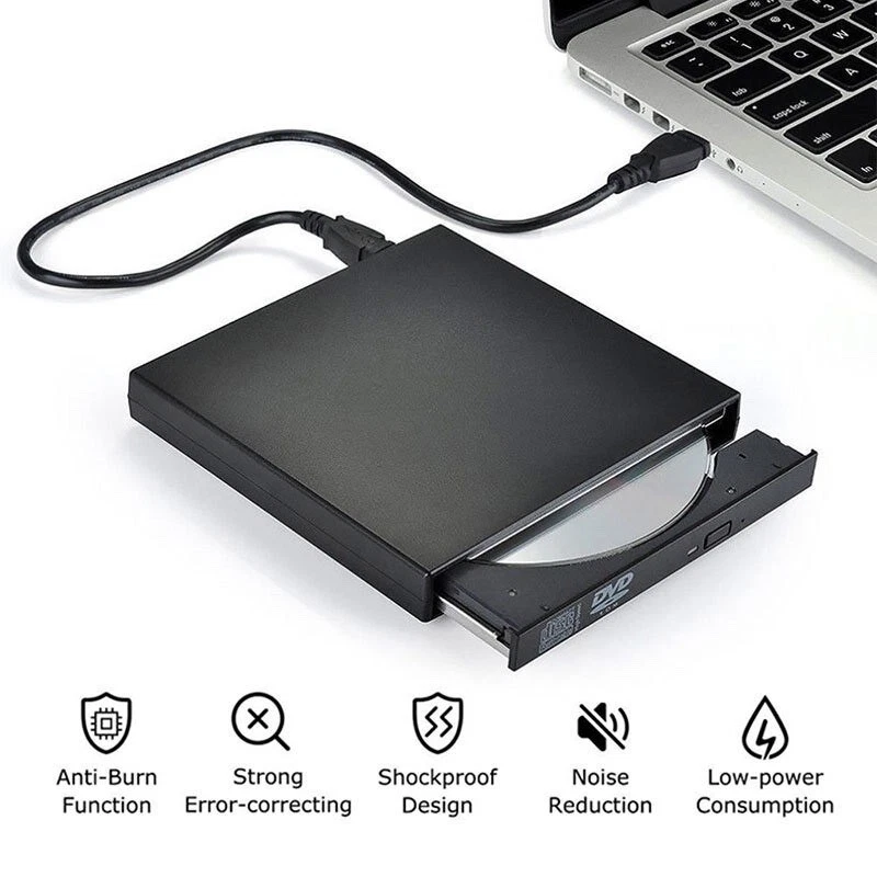 Slim External CD/DVD Drive USB 3.0 Player Burner Reader Writer for Laptop PC MAC - Image 1 of 4