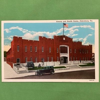 Armory and Health Center, Petersburg Virginia, Linen Postcard, unposted - Image 1 of 4