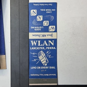 WLAN Lancaster Penna 1930s Radio Mic Design Vintage Matchbook - Picture 1 of 3