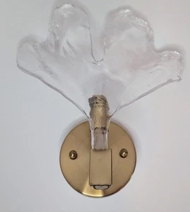 Iron Armed Sconce 1 Light Biloba Metal Clear Glass 13.5'' H X 12'' W X 5.5'' D - Picture 1 of 12