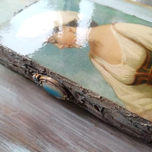 Memory Block Wall Art Home Interior Design  Silent Beauty 8x6 in - Picture 1 of 16