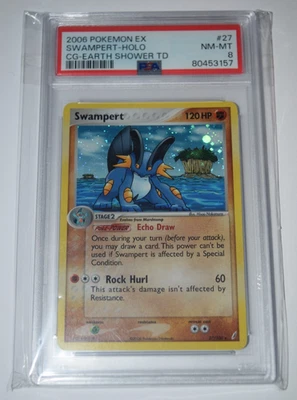 Swampert EX Crystal Guardians Earth Shower Deck 27/100 Holo PSA 8 Pokemon Card - Image 1 of 4