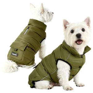 Dog Winter Jacket Waterproof, Reflective Furry Fleece Lined Dog Coats for Sma... - Bild 1 von 7