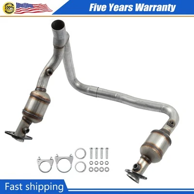 Y Pipe Catalytic Converters Set For Dodge Dakota 3.7L & 4.7L 2004 2005 2006-2010 - Изображение 1 из 4